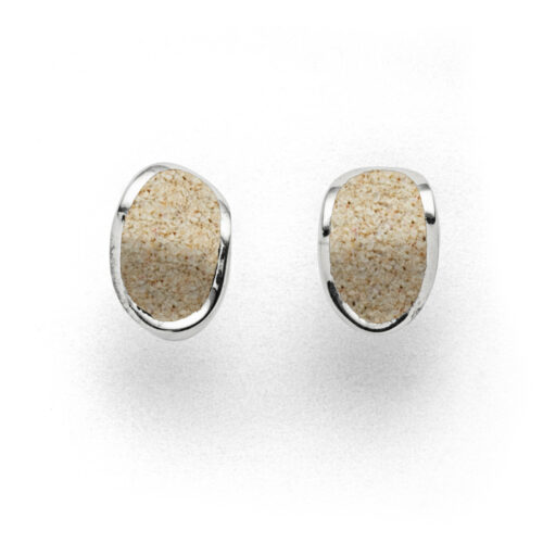DUR Schmuck Ohrstecker SANDINSEL Strandsand, Silber 925/- rhodiniert (O5350)