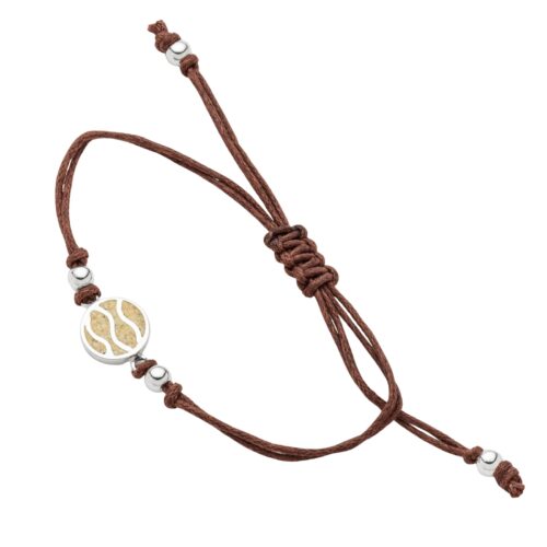 Dur Schmuck Cotton-Armband STRANDWELLEN Strandsand, Silber 925/- (A1897)