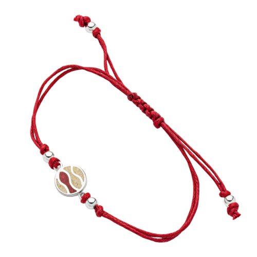 Dur Cotton-Armband STRANDWELLEN Strandsand, Korallensand, Silber 925/-  (A1894)