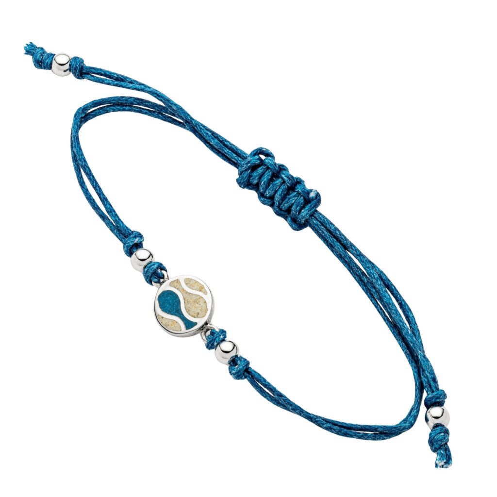 Dur Cotton-Armband STRANDWELLEN Strandsand, Steinsand, Silber 925/- (A1896)