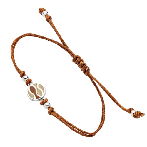 Dur Cotton-Armband STRANDWELLEN Strandsand, Bernstein, Silber 925/- (A1893)
