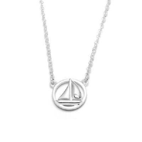 DUR Schmuck Kette AHOI Segelschiff, Silber 925/- (K2556)