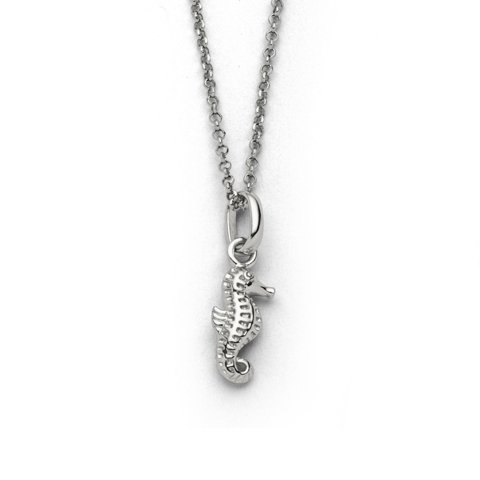 DUR Schmuck zierliche Kette SEEPFERDCHEN Silber 925/- rhodiniert 42cm (K2646) – Bild 1