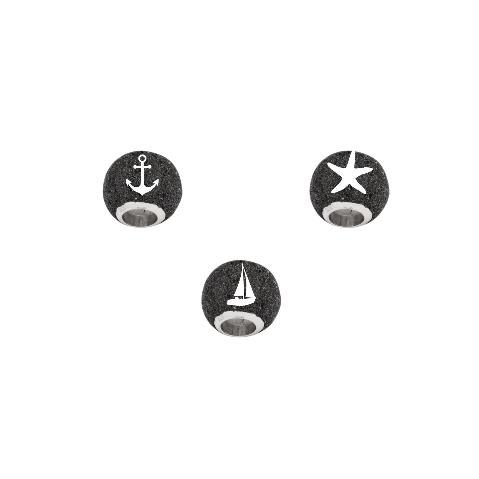 DUR Schmuck Bead WECHSELPERLE 2.0 Lavasand Silber 925/- rhodiniert (P4498) – Bild 1