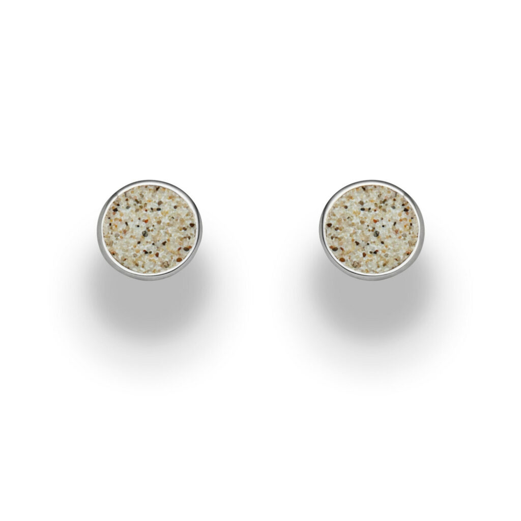 DUR Schmuck Ohrstecker SANDSCHALE 2.0 Strandsand, Silber 925/- rhod. (O5240)
