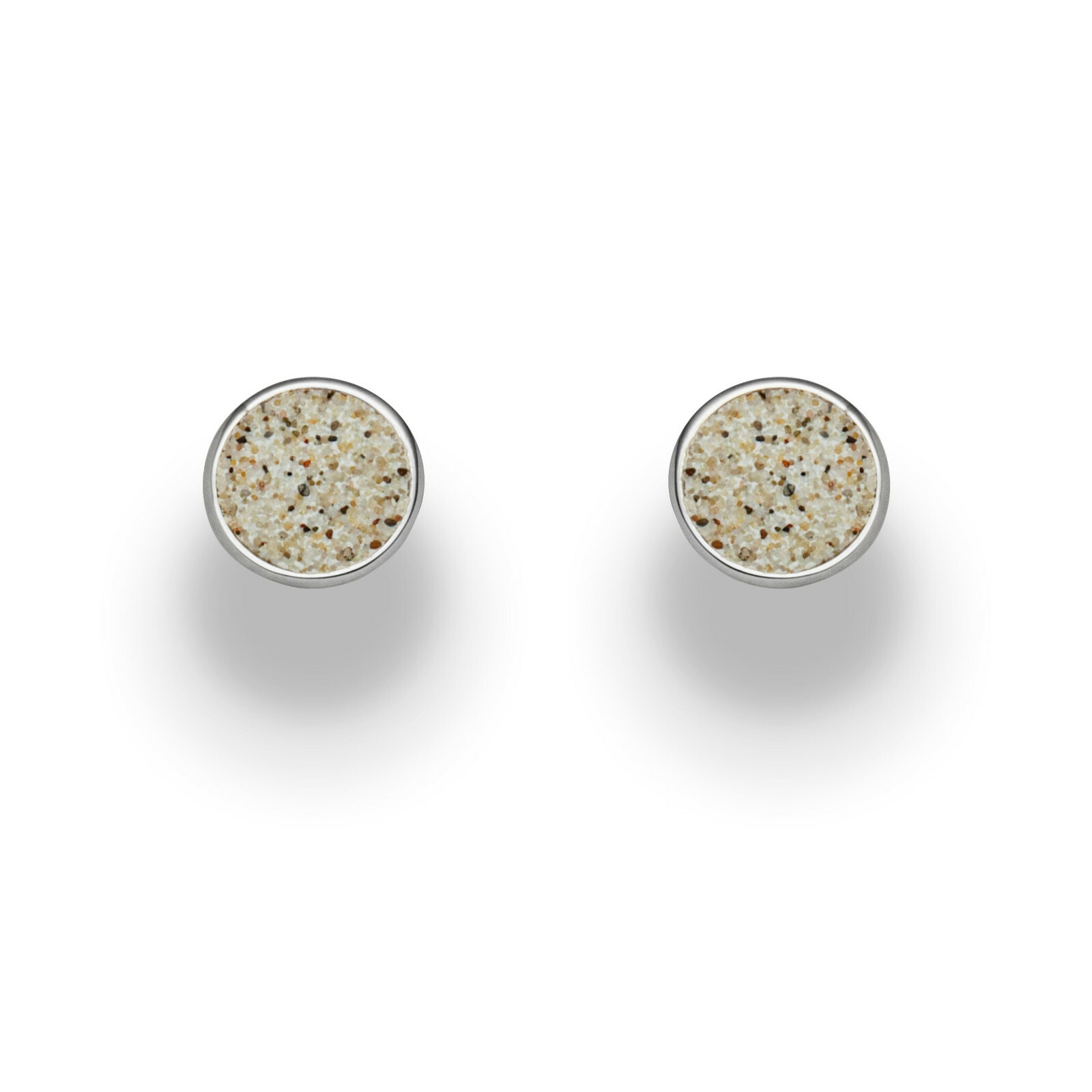 DUR Schmuck Ohrstecker SANDSCHALE 2.0 Strandsand, Silber 925/- rhod. (O5240) – Bild 1