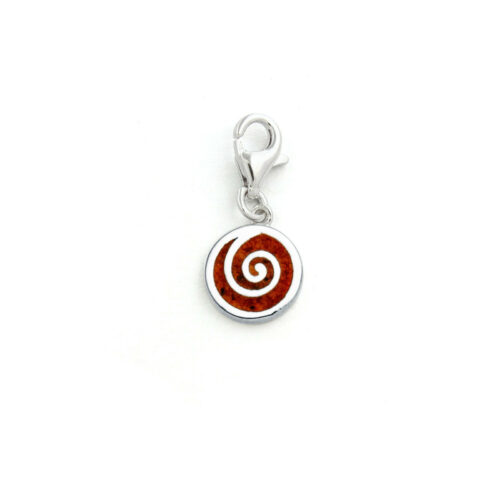 DUR Schmuck Charm SPIRALE Bernstein, Silber 925/- rhodiniert. (F215)