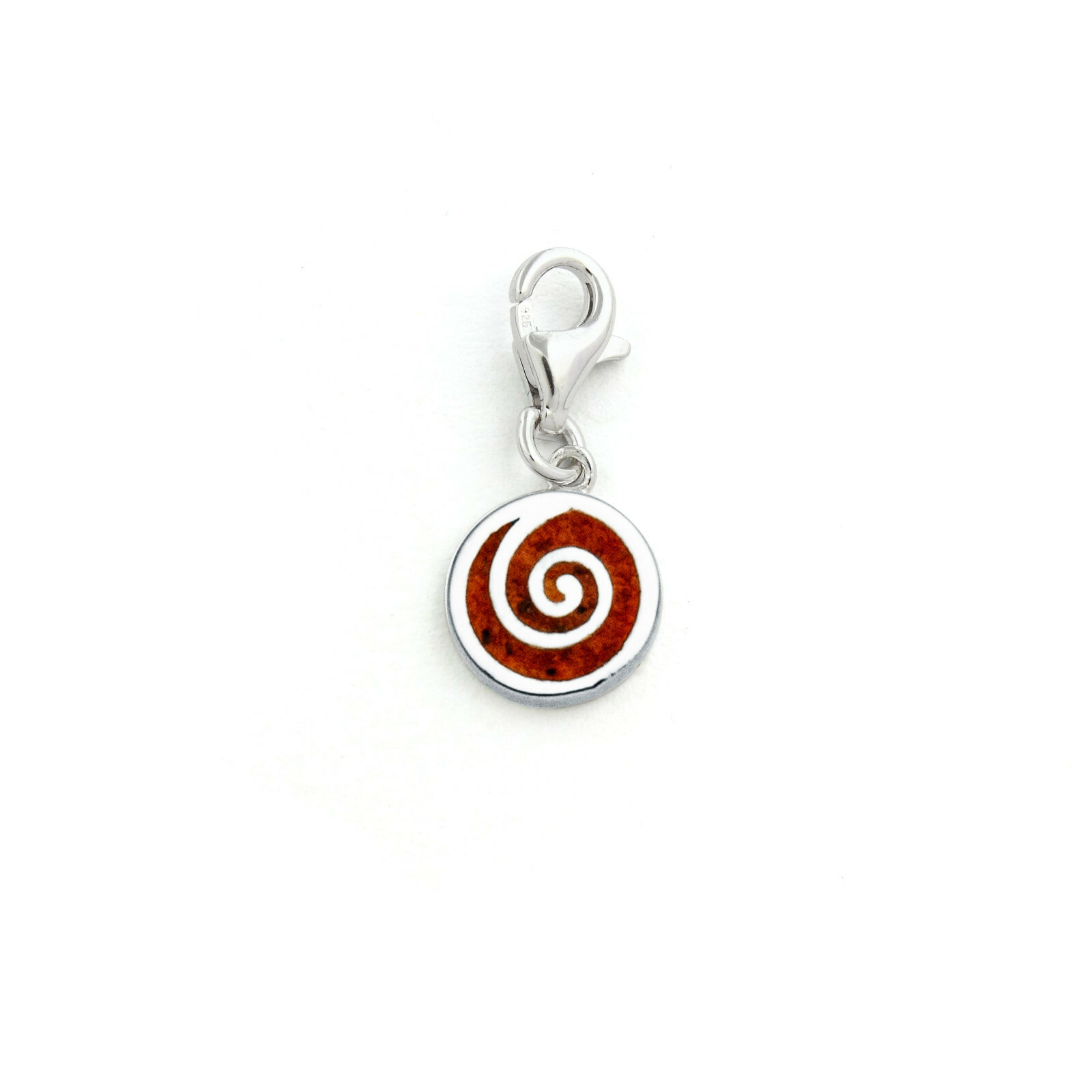 DUR Schmuck Charm SPIRALE Bernstein, Silber 925/- rhodiniert. (F215) – Bild 1