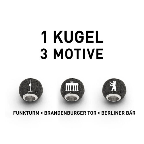 DUR Schmuck Bead BERLIN Lavasand, Silber 925/- rhodiniert. (P3564)