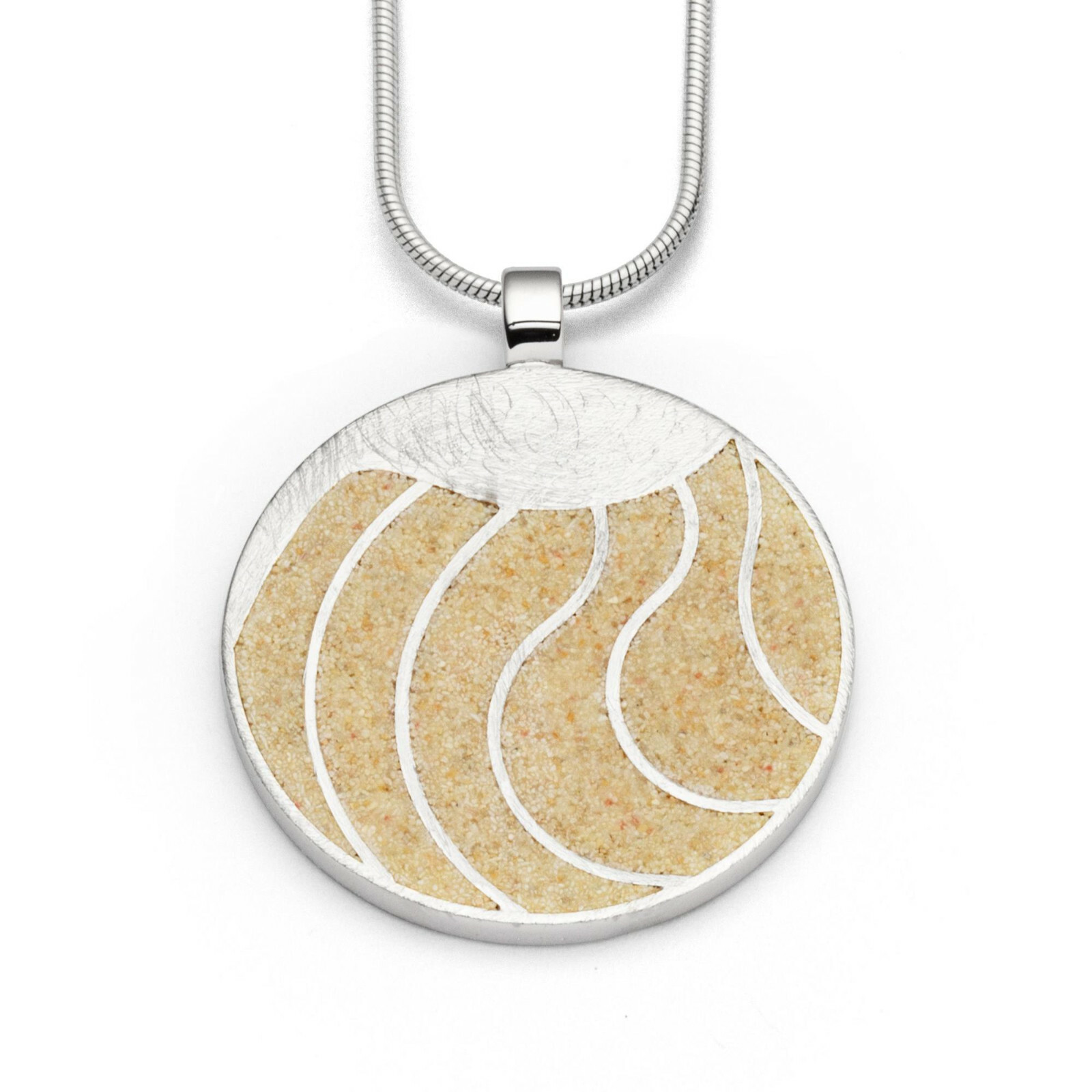 DUR Schmuck Anhänger WELLE Strandsand, Silber 925/-  rhodiniert (P3784) 47x40mm – Bild 1