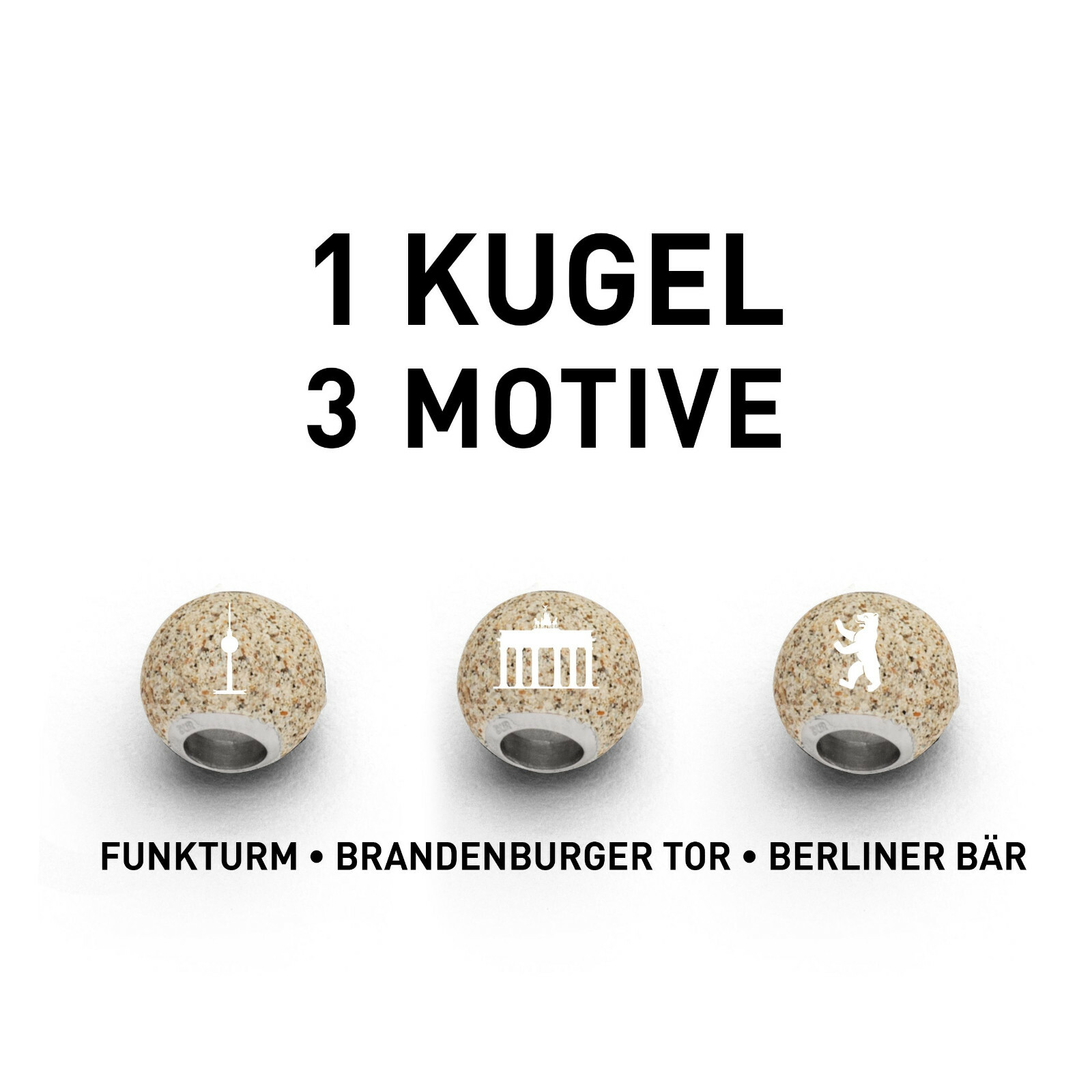 DUR Schmuck Bead BERLIN Strandsand, Silber 925/- rhodiniert (P3563) – Bild 1