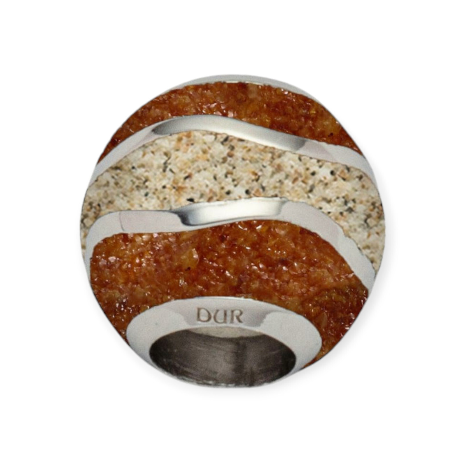 DUR Schmuck Bead WELLE Strandsand, Bernstein, Silber 925/- rhodiniert (P3826) – Bild 1