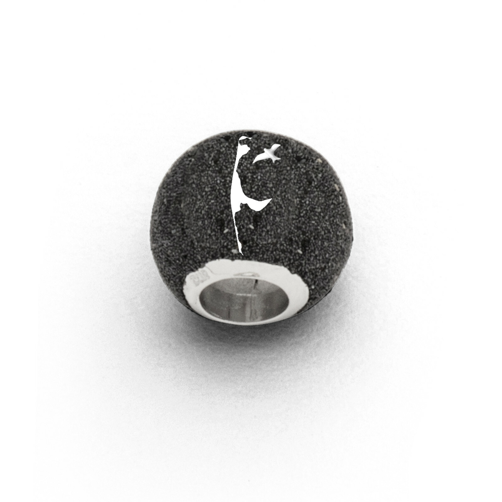 DUR Schmuck Bead SYLT Lavasand, Silber 925/- rhod. (P3420) Wechselperle – Bild 1
