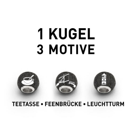 DUR Schmuck Bead OSTFRIESLAND Lavasand, Silber 925/- rhod. (P3550) Wechselperle