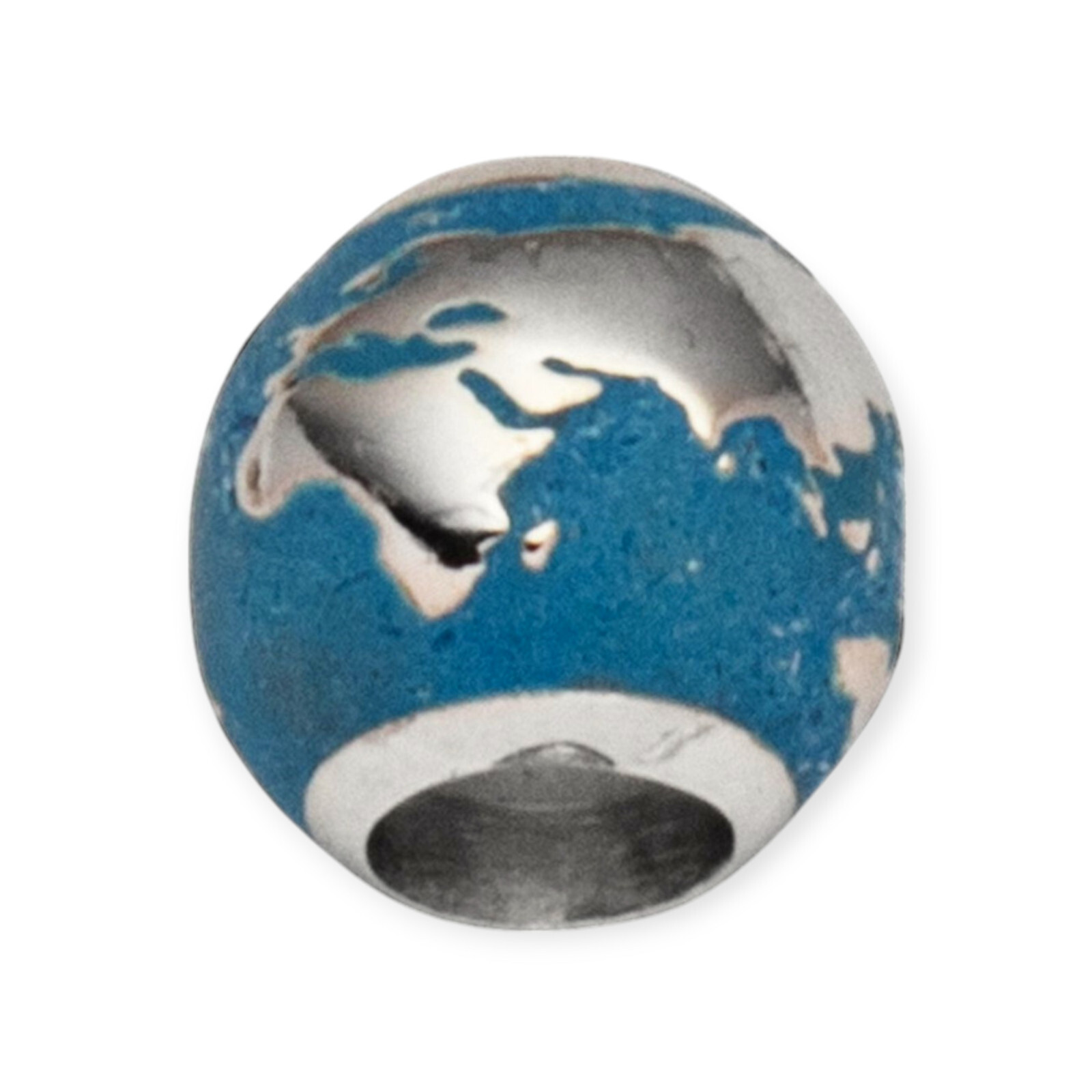 DUR Schmuck Bead Weltkugel blau Silber 925/- rhodiniert (P3820) Wechselperle – Bild 1