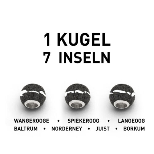 DUR Schmuck Bead NORDSEE Lavasand, Silber 925/- rhod. (P3614) Wechselperle