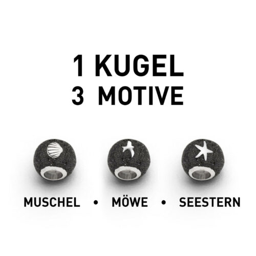 DUR Schmuck Bead LAVASAND, Silber 925/- rhod. (P3193) Wechselperle