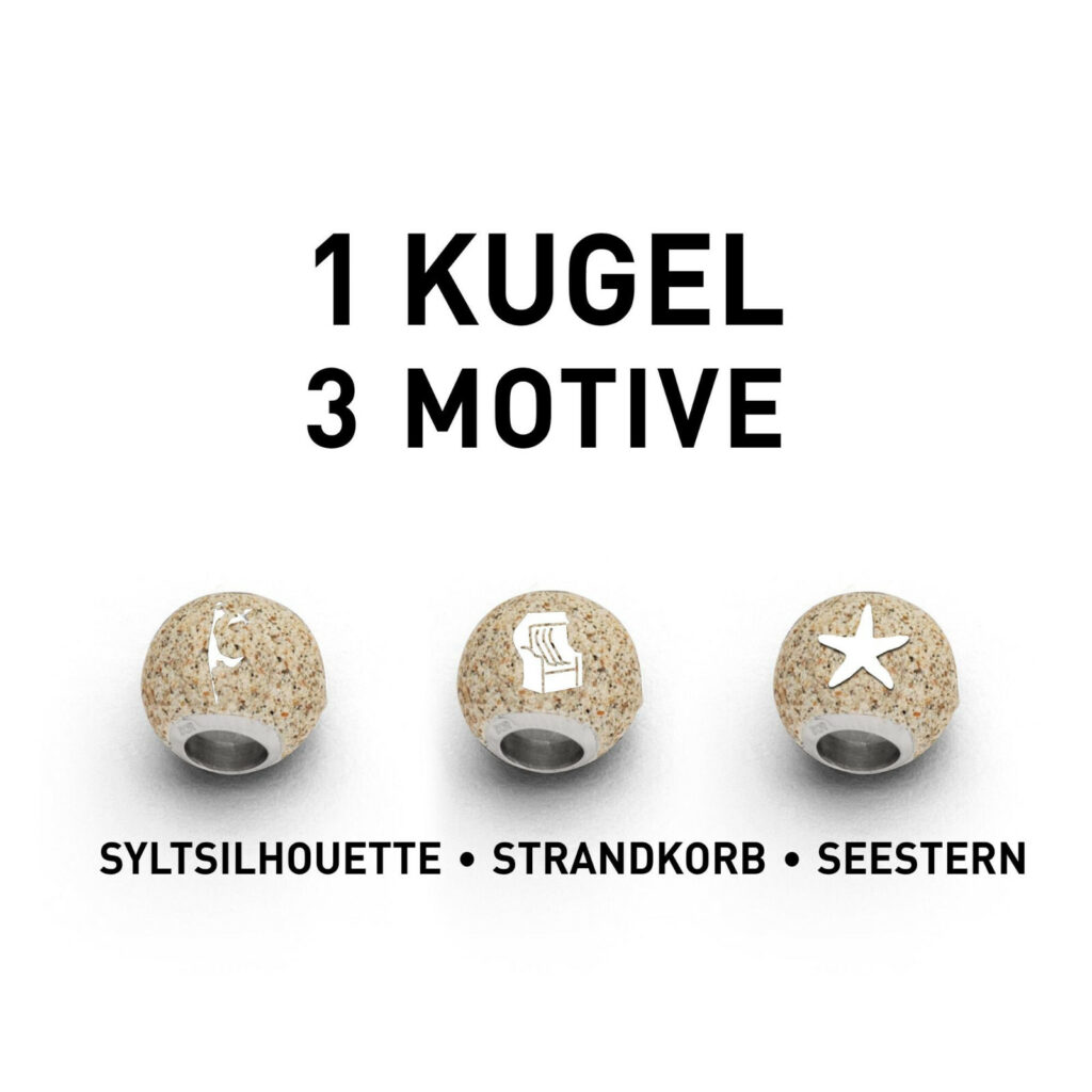 DUR Schmuck Bead SYLT Strandsand, Silber 925/- rhodiniert (P3419) Wechselperle