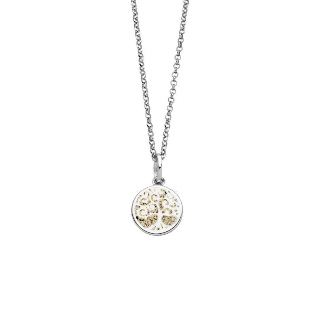DUR Schmuck Kette BAUM DES LEBENS 2.0 Strandsand Silber 925/- rhod. 42cm (K2751)