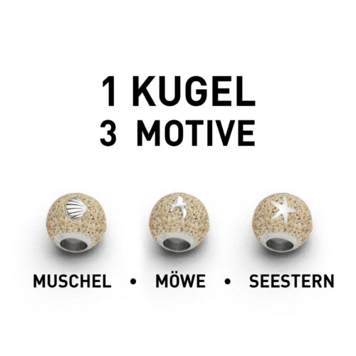 DUR Schmuck Bead STRANDSAND Silber 925/- rhodiniert (P3192) Wechselperle