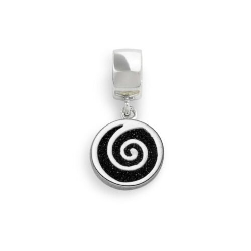 DUR Schmuck Charm  SPIRALE Lavasand, Silber 925/- rhodiniert (F213)