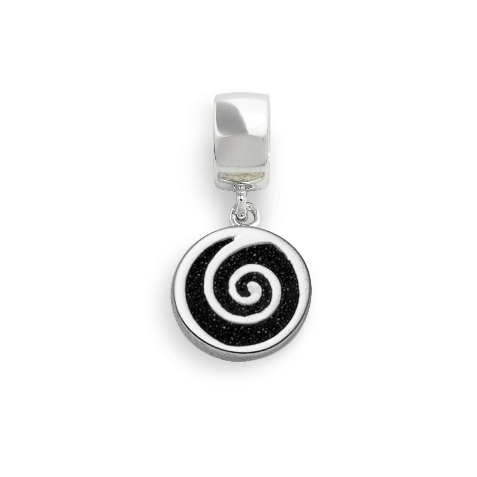 DUR Schmuck Charm  SPIRALE Lavasand, Silber 925/- rhodiniert (F213) – Bild 1