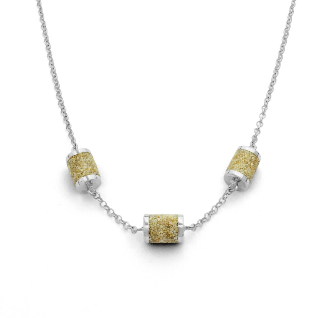 DUR Damen Kette SAND-TÖNNCHEN Silber 925/- rhod. ca 42cm (K2354)