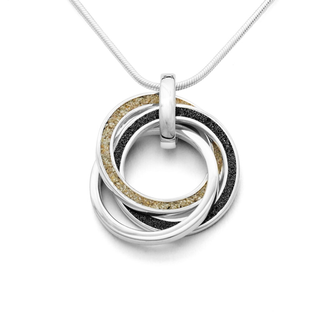 DUR Schmuck Anhänger MARINA mit Strandsand, Lavasand, Silber 925/- (P2960)