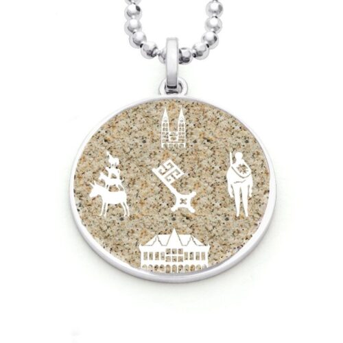 DUR Schmuck Anhänger BREMEN 2, Strandsand, Silber 925/- rhodiniert (P3333)