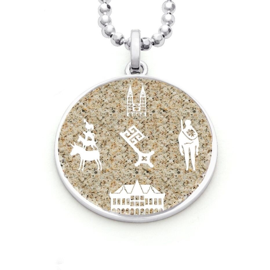 DUR Schmuck Anhänger BREMEN 2, Strandsand, Silber 925/- rhodiniert (P3333) – Bild 1