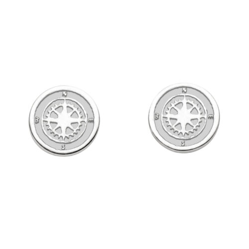 DUR Schmuck Ohrstecker KOMPASS, Silber 925/- hell rhod. (O5389)