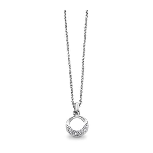 Damen Edelstahl Kette mit Anhänger Zirkonia - 45cm + 5cm Verlängerung (ST8-094)