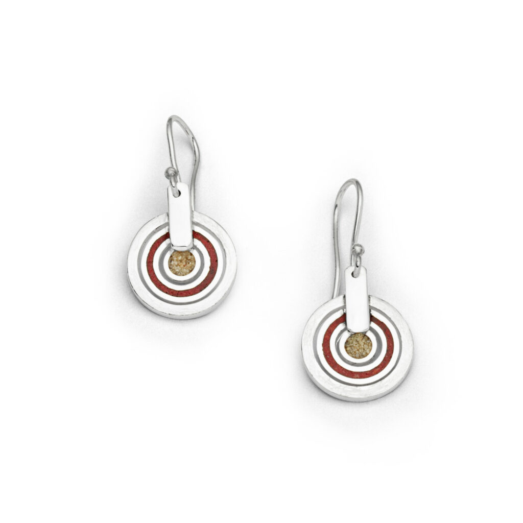 DUR Schmuck Ohrhänger ROTER PIRAT, Koralle, Silber 925/- rhod. (O5281)