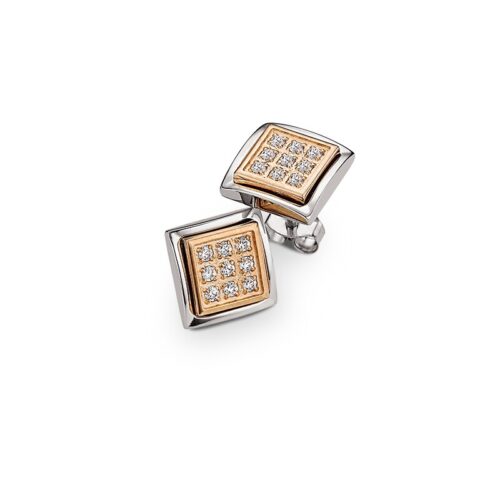Titan Ohrschmuck Damen Ohrstecker Rosé mit Zirkonia 10x10mm (CT7-002)