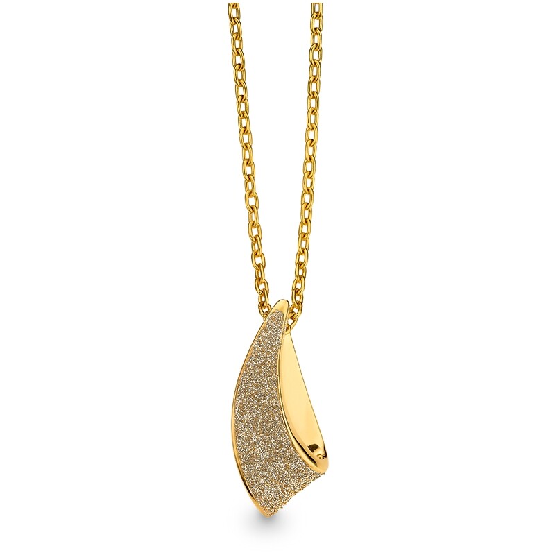 Damen Kette mit Anhänger Edelstahl Gold ionenplattiert- 45cm + 5cm (ST7-067) – Bild 1