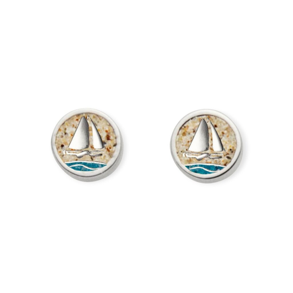 DUR Schmuck Ohrstecker AHOI Strandsand, Steinsand, Silber 925/- rhod. (O5295)