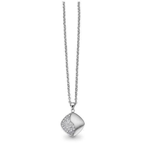 Damen Edelstahl Kette mit Anhänger 42cm + 3cm Verlängerung (ST7-084)