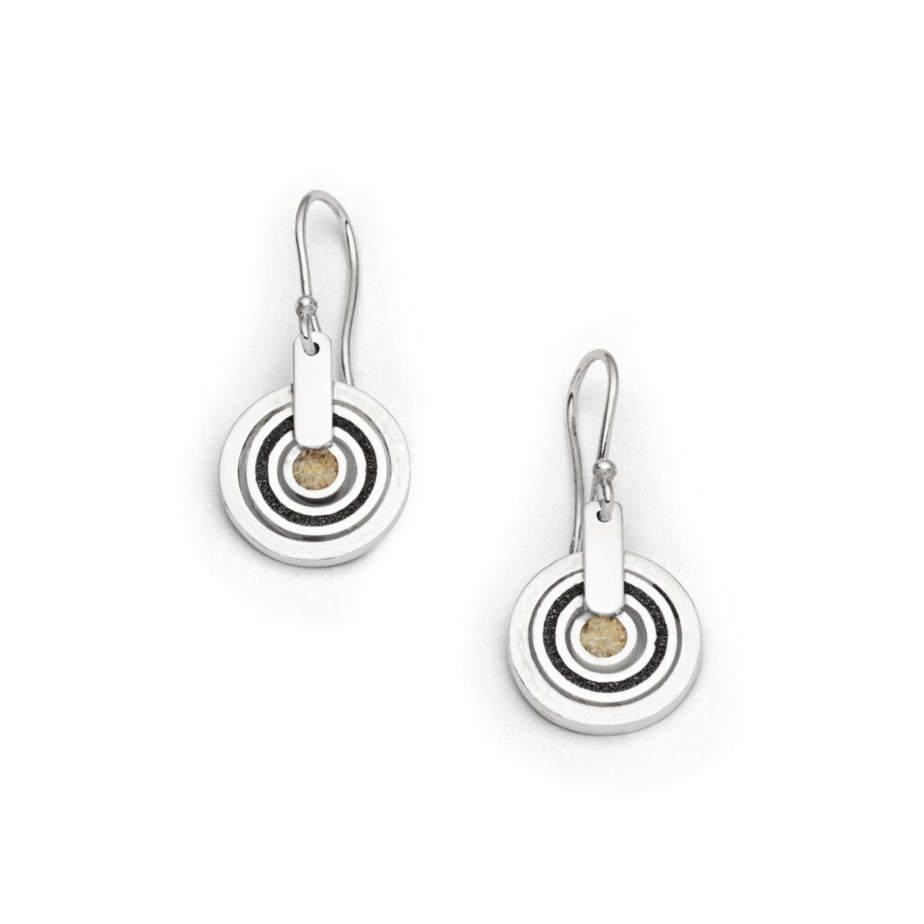 DUR Schmuck Ohrhänger SCHWARZER PIRAT, Lavasand, Silber 925/- rhod. (O5280)