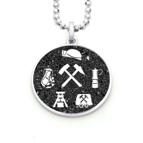 DUR Schmuck Anhänger GLÜCK AUF Lavasand, Silber 925/-( P3397 )