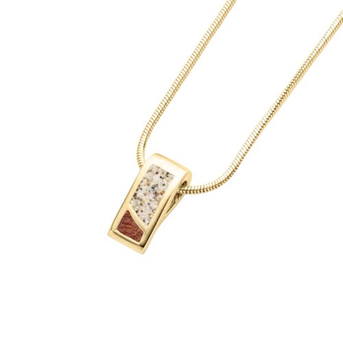 DUR Kette DUETT Strandsand/Bernsteinsand, Silber 925/- vergoldet 45cm (K2935)