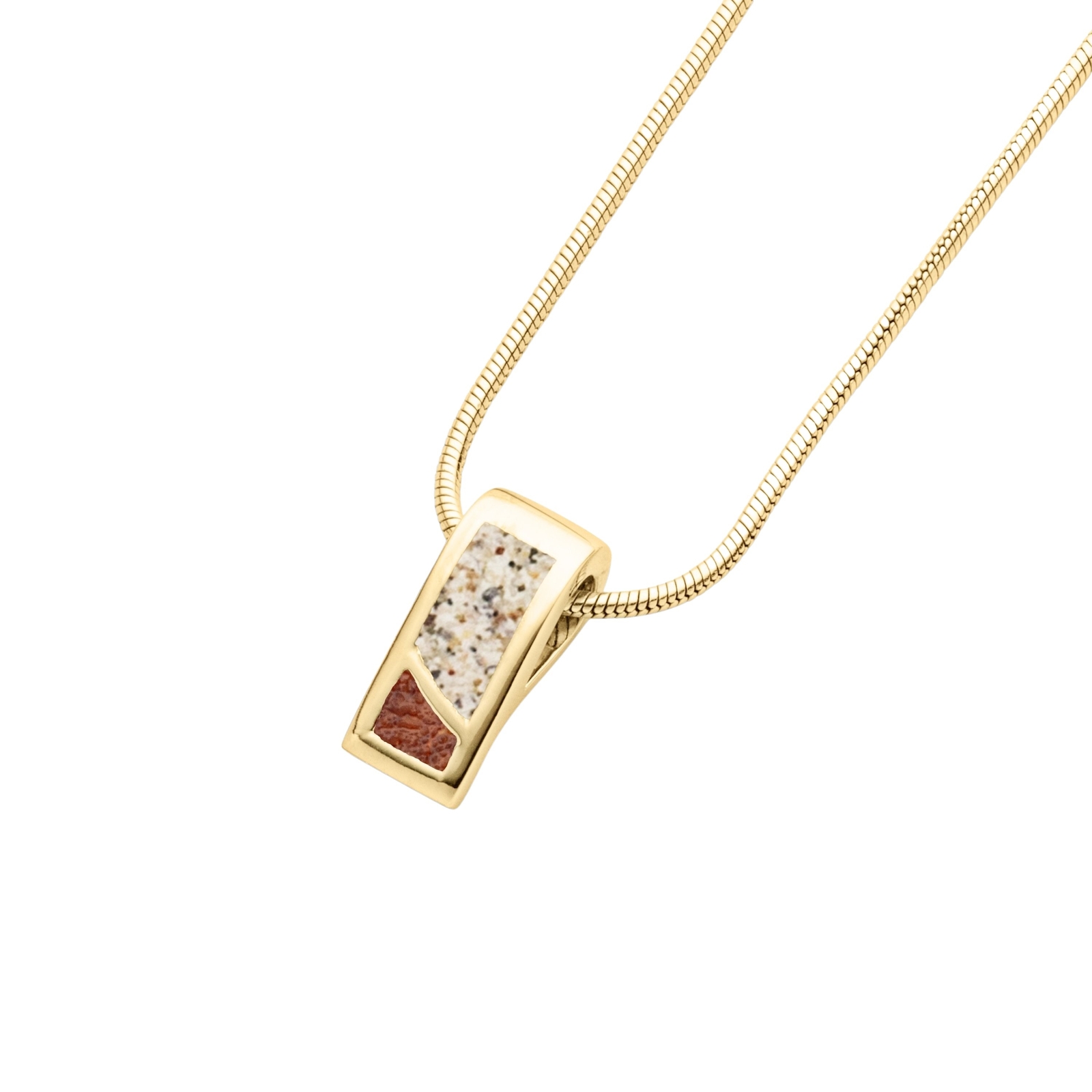 DUR Kette DUETT Strandsand/Bernsteinsand, Silber 925/- vergoldet 45cm (K2935) – Bild 1