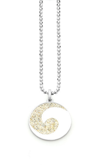 DUR Schmuck Anhänger WELLE Strandsand,  Silber 925/- rhod. (P3199)