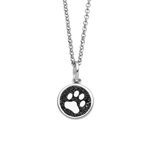 DUR Schmuck Kette LUCKY DOG Lavasand, Silber 925/- rhodiniert 45cm (K3012)