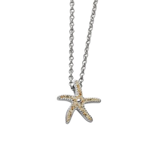 DUR Kette SEESTERN II Strandsand Zirkonia Silber 925/- rhodiniert 45cm (K2960)