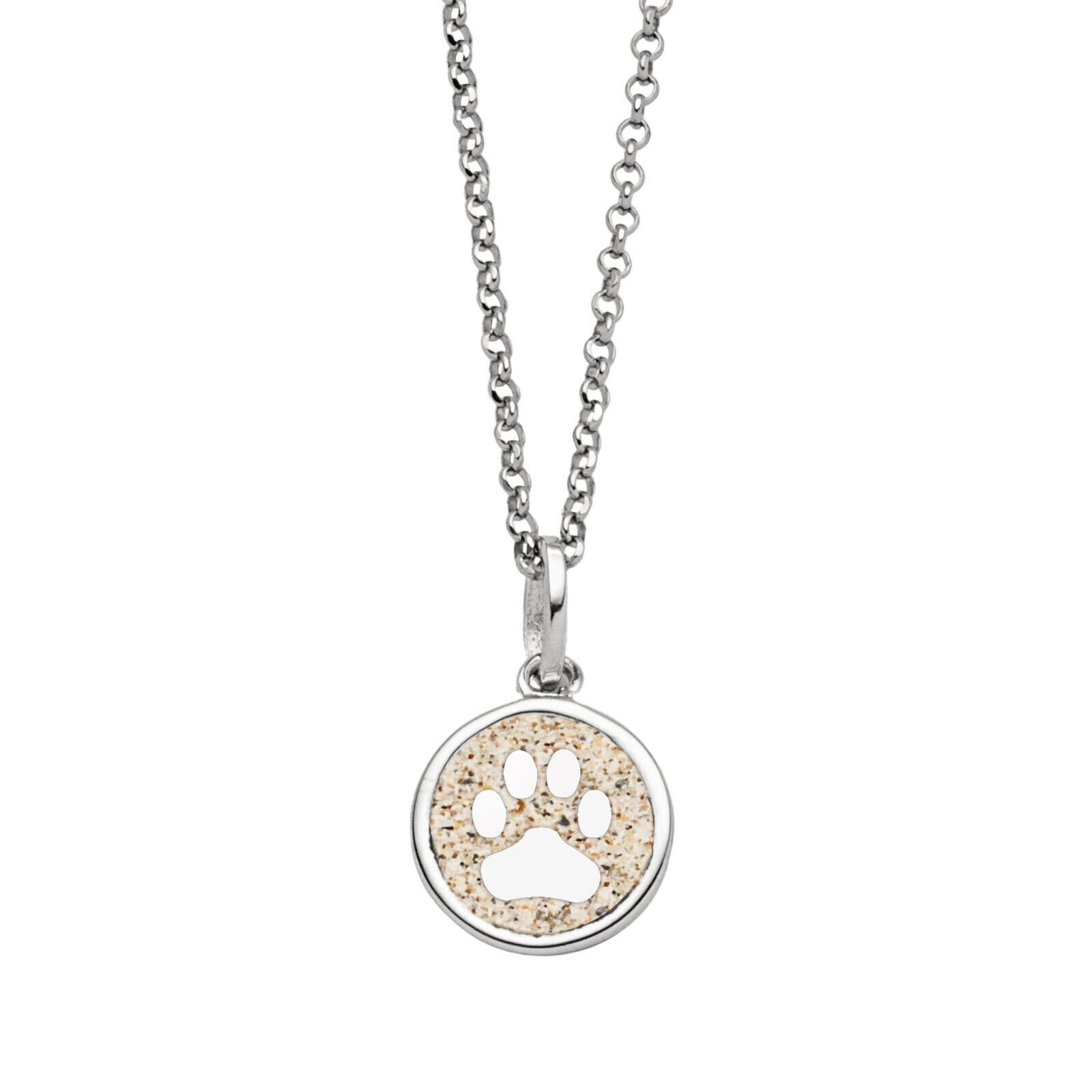 DUR Schmuck Kette LUCKY DOG Strandsand, Silber 925/- rhodiniert 45cm (K3011) – Bild 1