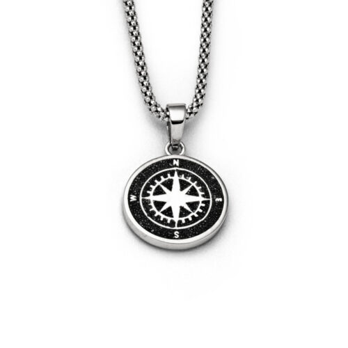 DUR Schmuck Anhänger KOMPASSROSE 2.0 Lavasand, Silber 925/- rhodiniert (P4051)