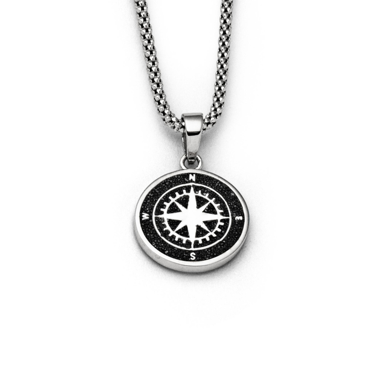 DUR Schmuck Anhänger KOMPASSROSE 2.0 Lavasand, Silber 925/- rhodiniert (P4051) – Bild 1