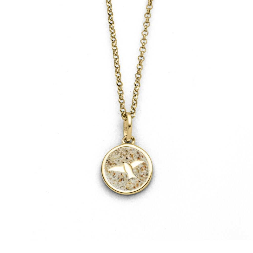 DUR Schmuck Kette FREIHEIT 2.0 Strandsand, Silber 925/- vergoldet 45cm (K2942)