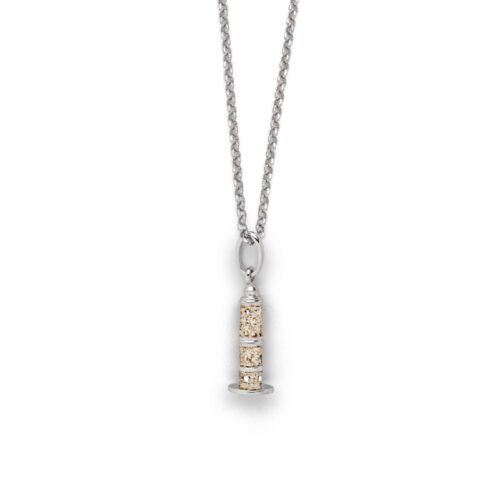 DUR Kette LEUCHTTURM WARNEMÜNDE Strandsand, Silber 925/- rhodiniert 45cm (K2997)