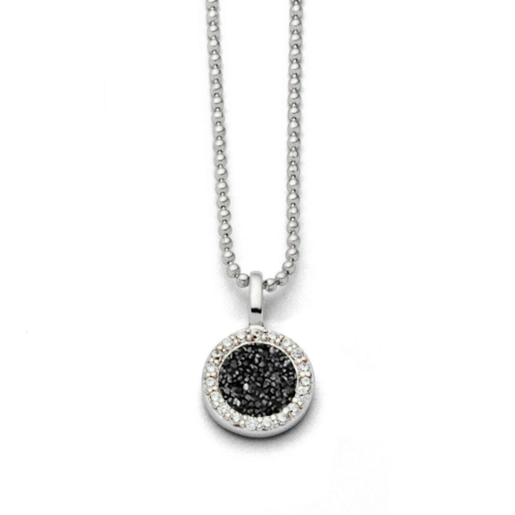 DUR Schmuck Kette WASSERFLIMMERN 2.0 Lavasand, Silber 925/- rhod. 45cm (K2983)